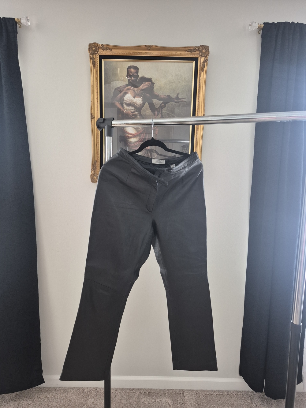 Women's Black 100% Leather Pants